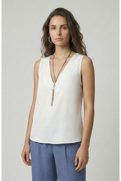 Network Kırık Beyaz Kalın Askılı Basic Bluz