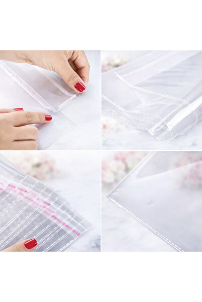 Ambalaj Evi Transparent Banded Adhesive Gelatin Bag 9X35 50 Pieces Opp