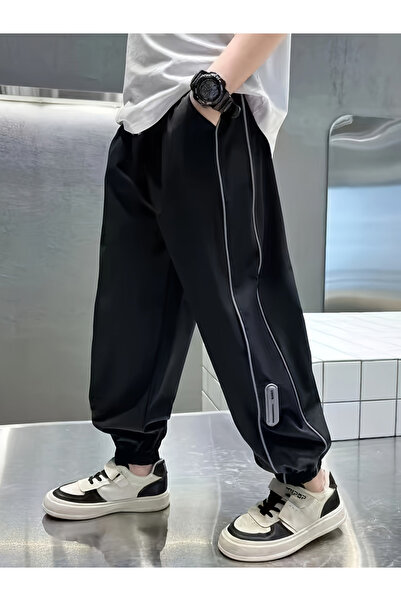 Take Two By Styli Boys Black Relaxed Fit Cuffed Joggers