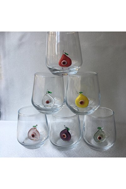 MURANO CAM BONCUK ATÖLYESİ 2' lı Cam Nazar Figürlü Kahve Yanı Küçük Su Bardağ...