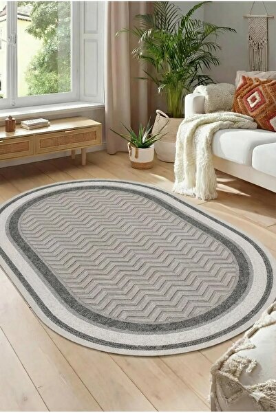 GECE HOME DİJİTAL BASKILI BOHEM Gri Kaymaz Taban Yıkanabilir Modern Mutfak Ha...