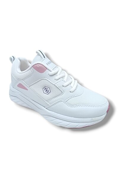 Queen Step 2110-26 Pantofi sport anatomici din piele pentru femei, alb roz