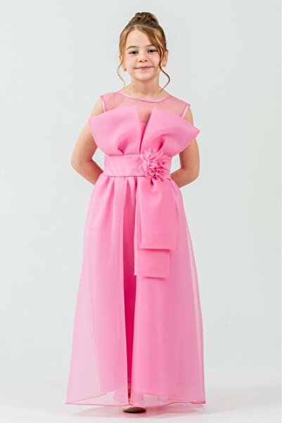 Mnk Baby&Kids Κοριτσίστικο φόρεμα πριγκίπισσας από οργάντζα και τούλι με λουλ...