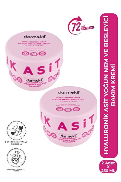 Dermokil Hyaluronik Asit Yoğun Nem ve Besleyici Bakım Kremi 250 ml x 2 Adet