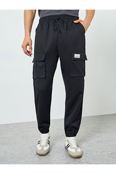 Take Two By Styli Men Black Cargo Pants with Drawstring
