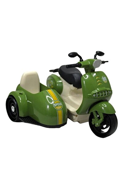 Premium دراجة أطفال سكوتر مع عربة جانبية، دراجة خضراء كلاسيكية