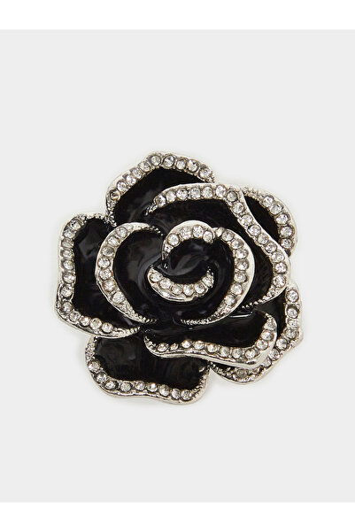 Styli Rose Brooch with Faux Diamante Trim