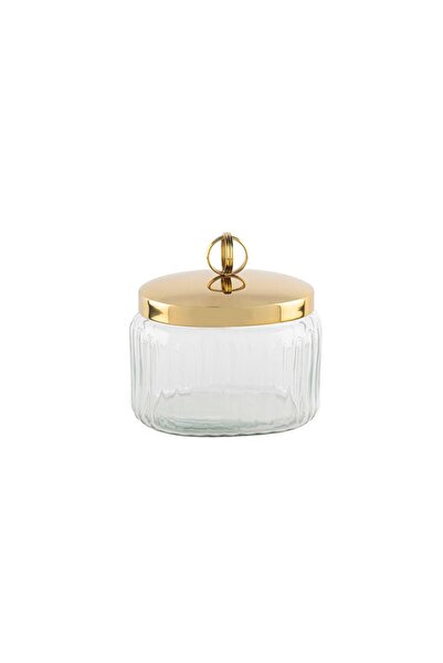 Mikasa Moor Gold Kapaklı Oval Cam Kavanoz 14x10x14 cm