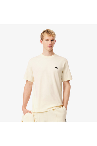 Lacoste Erkek Classic Fit Bisiklet Yaka Sarı T-Shirt