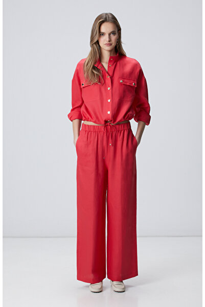 Network Nar Çiçeği Keten Karışımlı Pantolon