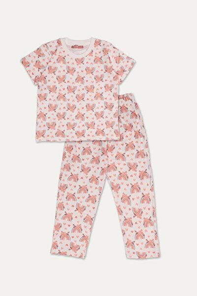 funfair Детски комплект пижама с къс ръкав и принт „Дъга“ 251KT03PL