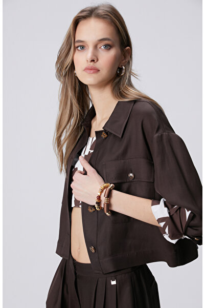 Network Kahverengi Keten Karışımlı Ceket