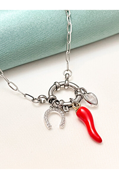 Berilya Aksesuar Love & Luck & Positive Energy Nal Pepper Heart Detailed Char...