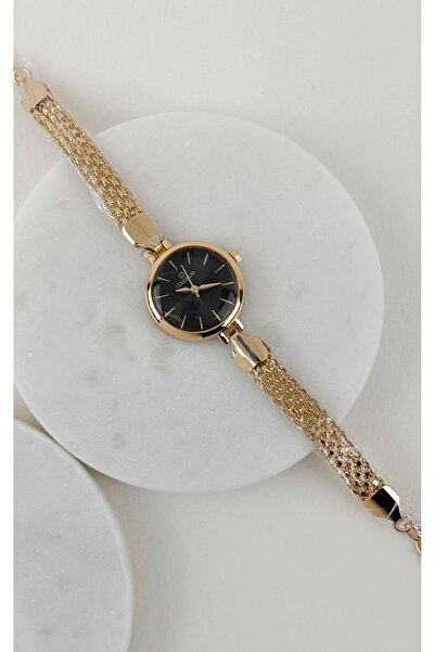 Sacha Accessories Daire Kadran Ayarlanabilir Siyah Kol Saati