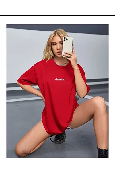 New Shine Tricou roșu cu imprimeu clasic