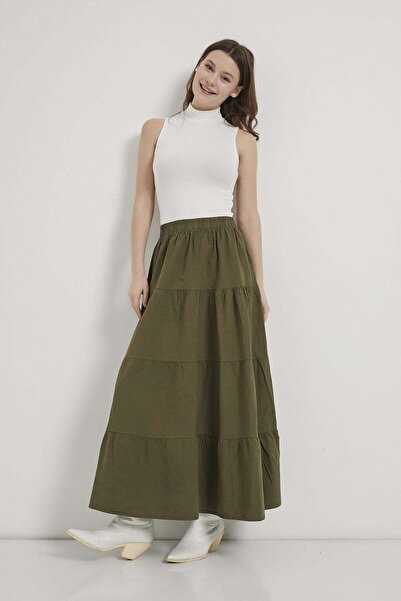 Arma Life Armalife 031 Cotton Mixed Piece Flared Women's Skirt