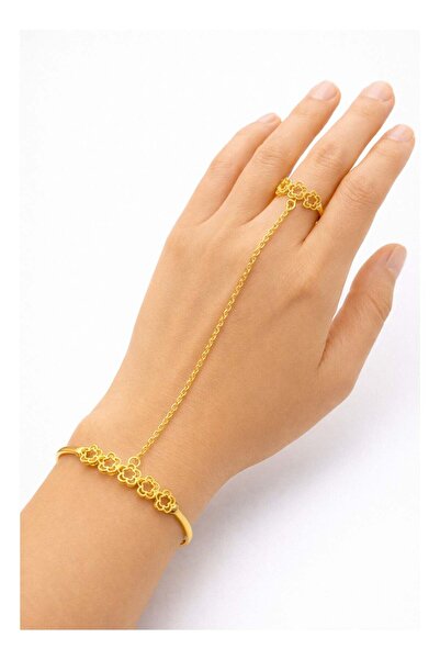 ALZAHR سوار ذهبي لجلب الحظ مع خاتم