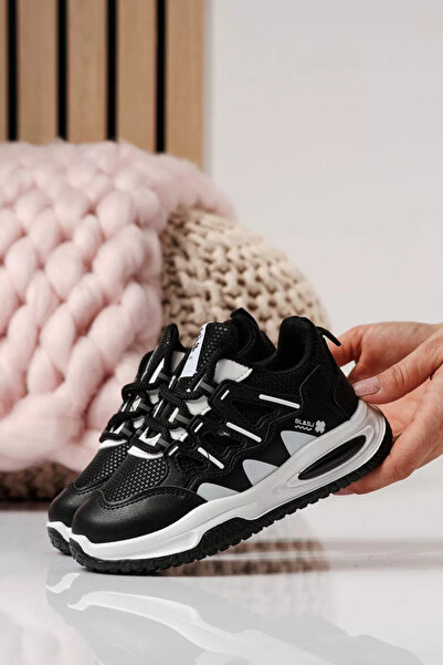 Zaira Μαύρα παιδικά αθλητικά παπούτσια από οικολογικό δέρμα Calista #24367 - 30