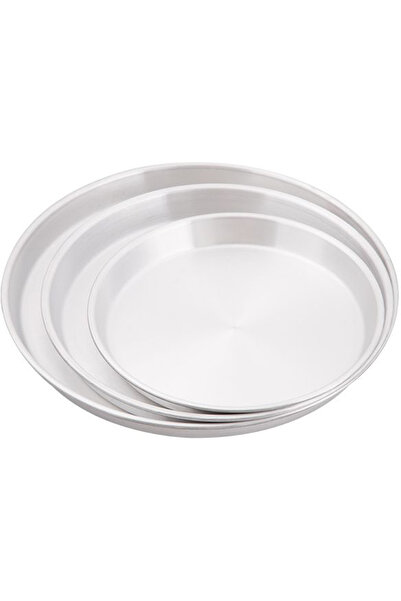 ELEGANT HOME Set of 3 round aluminum baking and pizza pans, 22cm, 27cm, 29cm