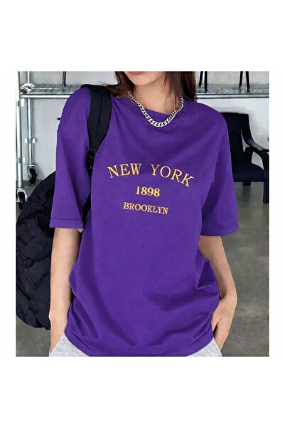 New Shine Μωβ μπλουζάκι Νέα Υόρκη Μπρούκλιν