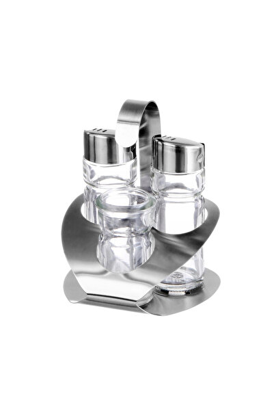 Cuisine Art By Styli 3-Piece Soda Lime Glass Cruet Set with Stand