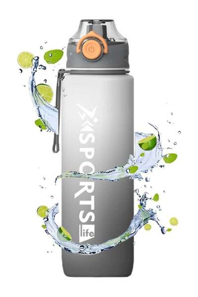 Arabest زجاجة مياه رياضية رمادية سعة 1000 مل، زجاجة مشروبات واسعة الفوهة مزود...