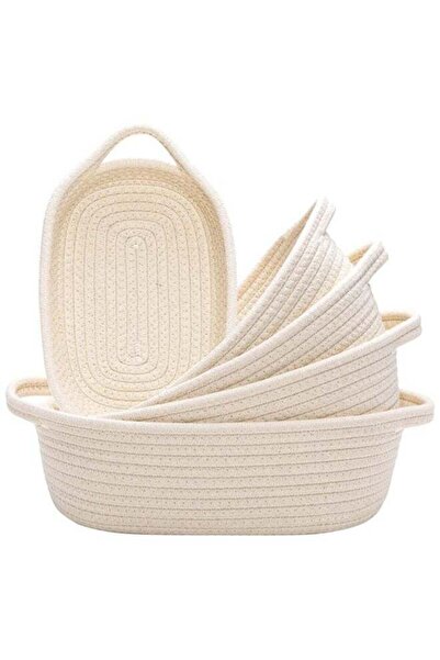 Arabest مجموعة سلال تخزين بيضاوية الشكل مكونة من 5 قطع، سلال ألعاب الكلاب بمق...