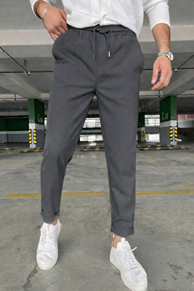 YAKAMEL Men's Regular Fit Elastic Waist Lace-Up Jogger Pants with Side Pocket...