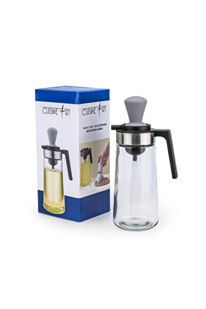 Cuisine Art By Styli Vicky 2in1 Soda Lime Glass Oil Dispenser with Brush, 550ml