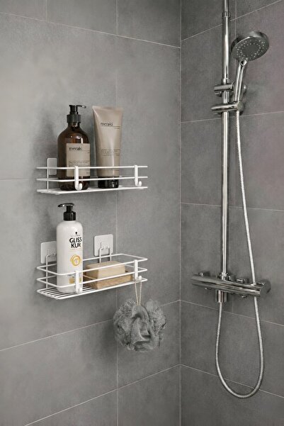 Sas Haus Single-Tier Shower Shelf – Bathroom Shampoo Holder & Organizer with ...