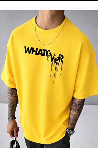 New Shine Whatever Printed Yellow T-Shirt