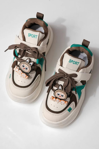 Zaira Green children's sneakers made of eco-leather Bubu #24338 - 30