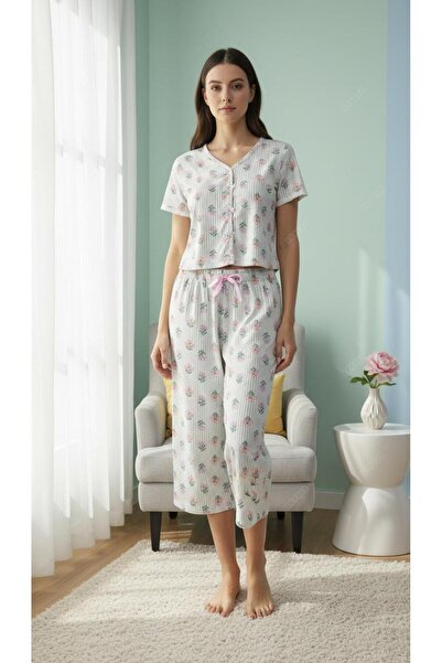 MİSS ELİZZA Milan Fabric Floral Patterned Pajama Set
