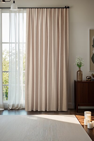 Doqu Home Κουρτίνα Φόντου Πέρλα 140 x 270 εκ. - Βιζόν