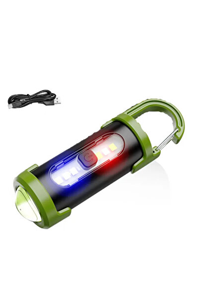 Choice مصباح يدوي صغير قابل لإعادة الشحن، مزود بحلقة مفاتيح، بإضاءة ثابتة الت...