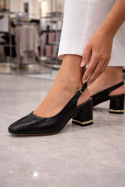 DB Pantofi cu toc eleganți, brodați cu laser, pentru femei