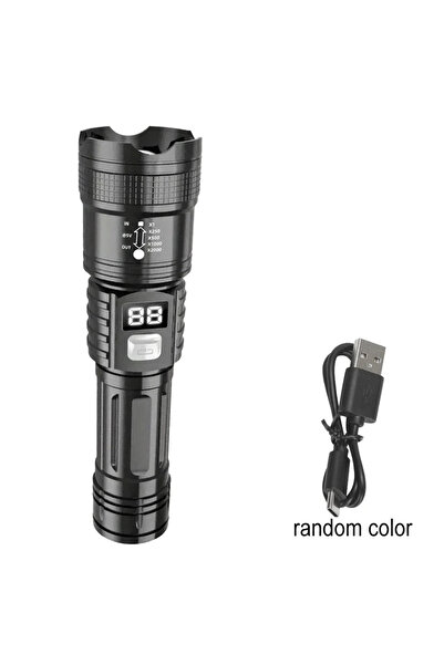 Heinast مصباح يدوي LED أسود فائق السطوع بقوة 100000 لومن، قابل لإعادة الشحن، ...