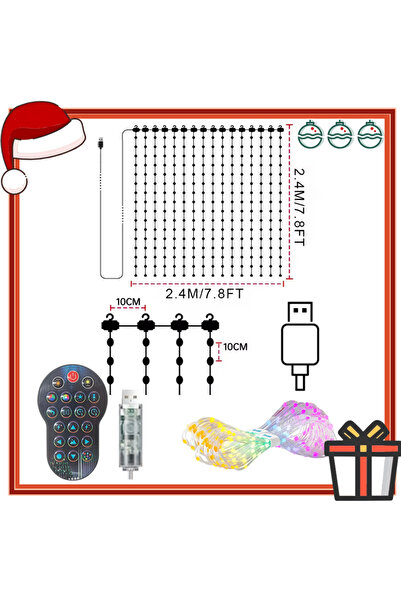 Choice USB 2PCS-Curtain Lights 7.9ft-256LEDS Smart Curtain Lights Curtain Str...