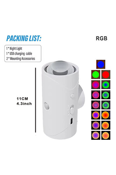 Choice 1PCS WHITE 1/2/4 PCS Smart LED Night Light with Motion Sensor USB Rech...