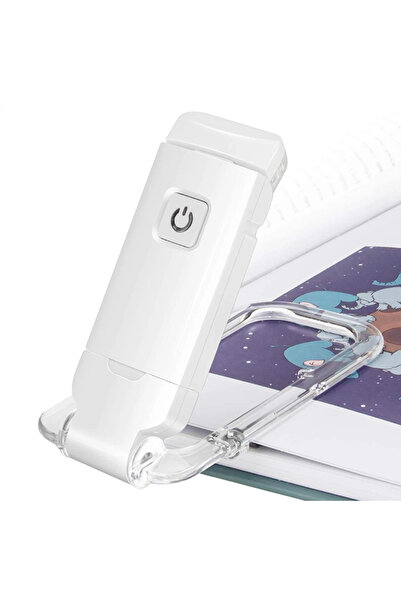 Choice White Mini LED Reading Clip Nightlight with USB Charging Adjustable Br...