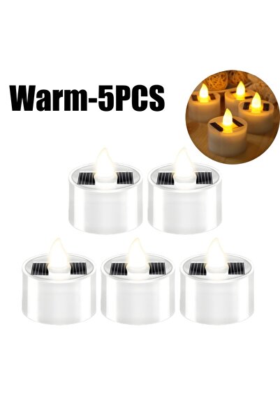 Choice Warm-5PCS 1-10PCS Outdoor Solar Tea Lights Realistic LED Candles for P...