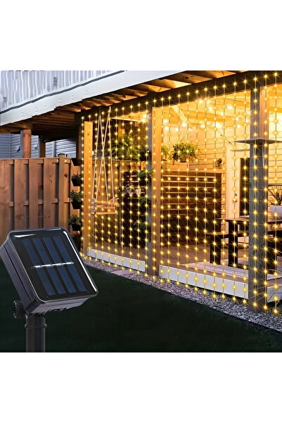Choice 3mx3m 300LEDs Warm 300 LED Solar Courtyard Curtain Lights Outdoor Wate...
