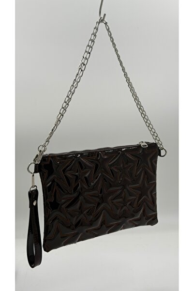 DMG Collection Geantă de mână și de umăr pentru femei, cu detaliu lanț și ste...