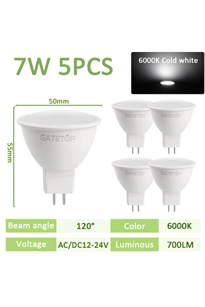 Choice 7 واط، تيار متردد/مستمر 12-24 فولت، زاوية إضاءة 120 درجة، درجة حرارة ل...