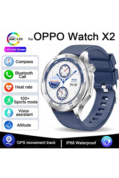 Choice ساعة OPPO Watch X2 زرقاء 2025 الجديدة، ساعة ذكية للرجال، مزودة بنظام ت...