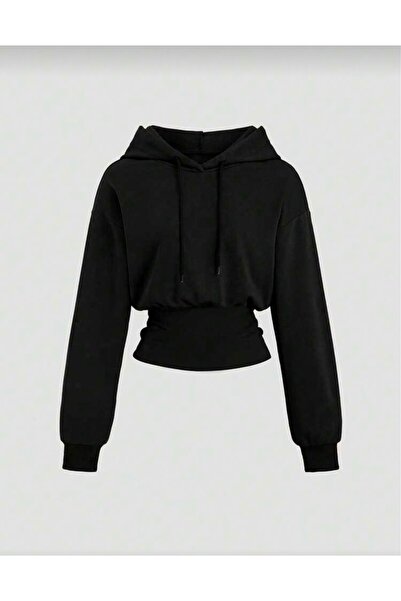 Byuugen Siyah bele oturan sweatshirt