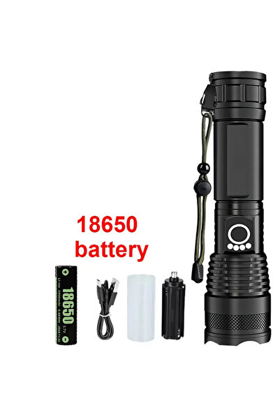 XIWANGFIRE مصباح يدوي عالي الطاقة ZOOM XHP70 LED بسعة 2400 مللي أمبير، قابل ل...