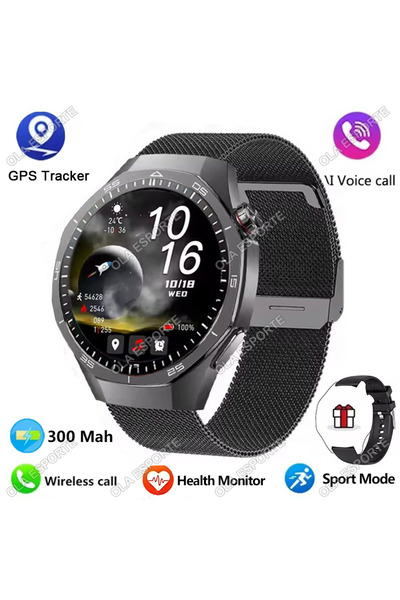 Choice1 Black mesh belt Watch 5 Pro GPS NFC Smart Watch Men 360*360 AMOLED Sc...