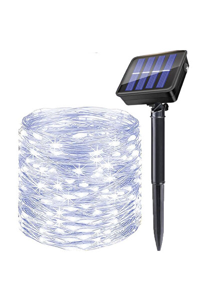 Choice سلسلة إضاءة خارجية تعمل بالطاقة الشمسية بطول 7 أمتار، مزودة بـ 50 مصبا...