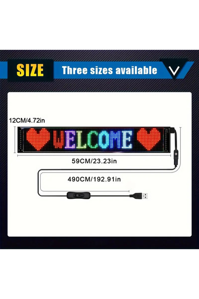 Choice1 16x96 1536LEDS Programmable LED Matrix Pixel DC 5V RGB LED Car Sign A...